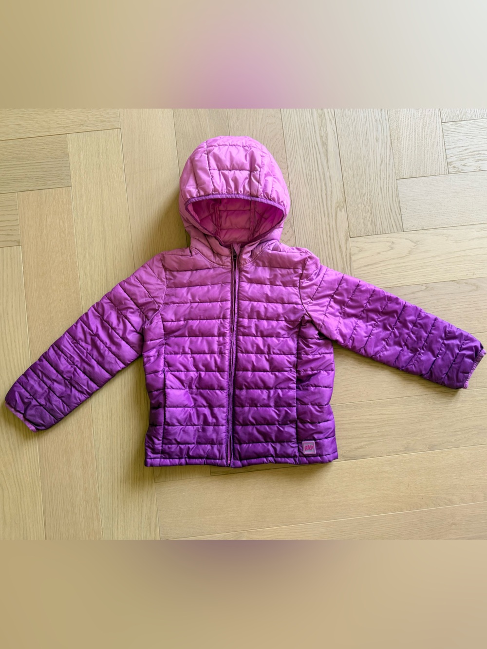 GAP Kids Pink Quilted Lightweight Hooded Jacket